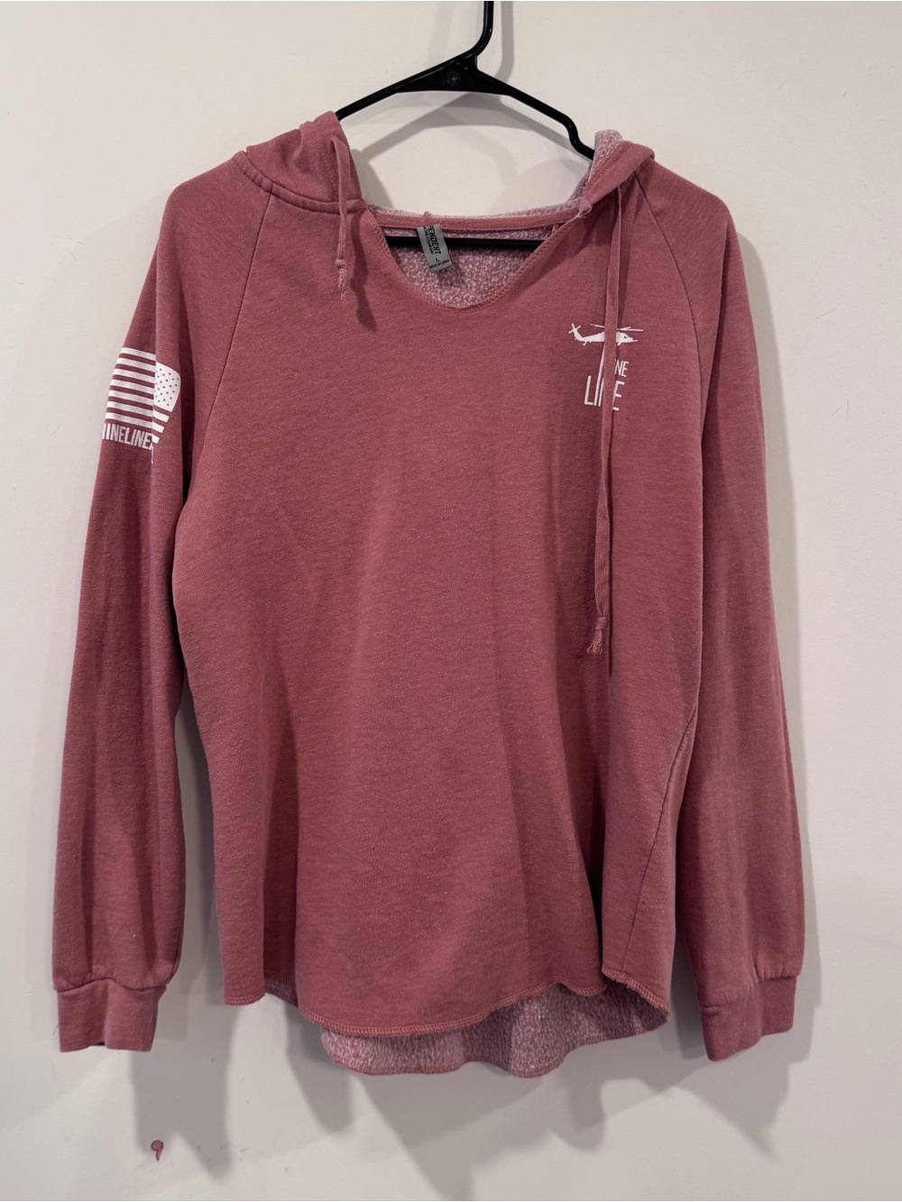 Nine Line Dusty Rose Women’s Large Hooded Pullover Sweatshirt
